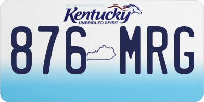 KY license plate 876MRG