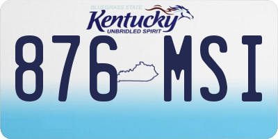 KY license plate 876MSI