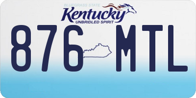 KY license plate 876MTL