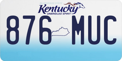 KY license plate 876MUC