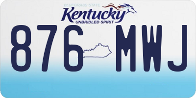 KY license plate 876MWJ