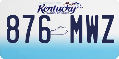 KY license plate 876MWZ