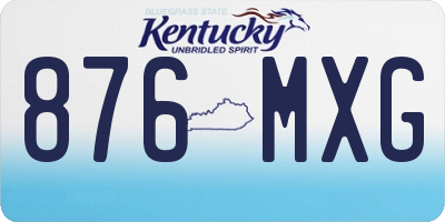 KY license plate 876MXG