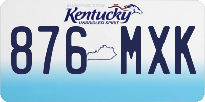 KY license plate 876MXK