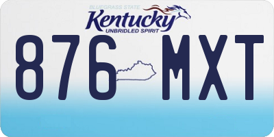 KY license plate 876MXT