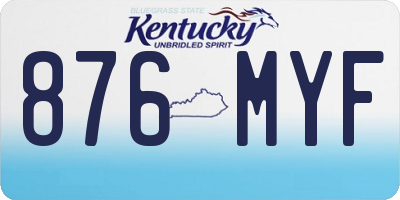 KY license plate 876MYF