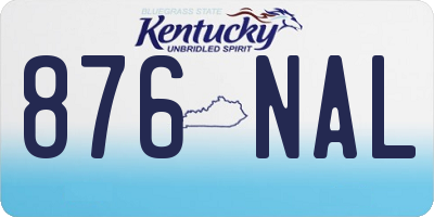 KY license plate 876NAL