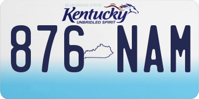 KY license plate 876NAM