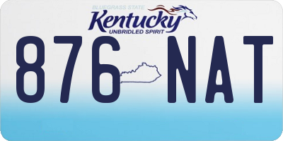 KY license plate 876NAT