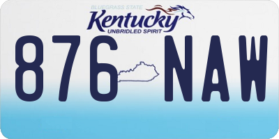 KY license plate 876NAW
