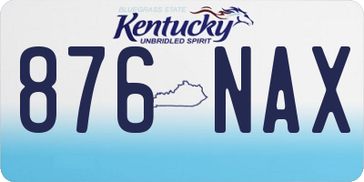 KY license plate 876NAX