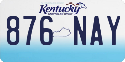 KY license plate 876NAY