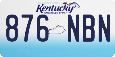 KY license plate 876NBN
