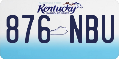 KY license plate 876NBU