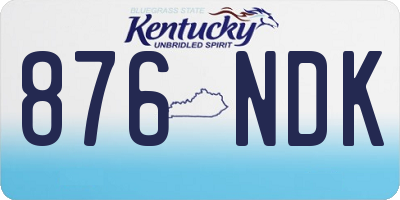 KY license plate 876NDK