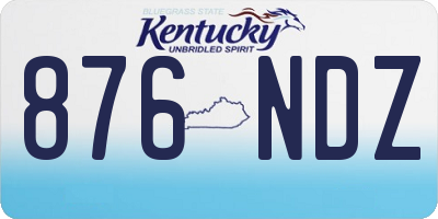 KY license plate 876NDZ