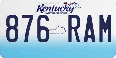 KY license plate 876RAM
