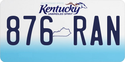KY license plate 876RAN
