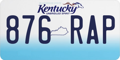 KY license plate 876RAP