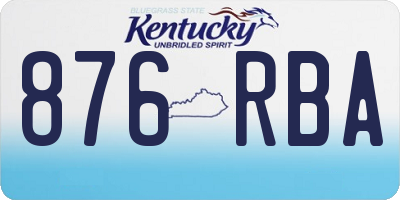 KY license plate 876RBA