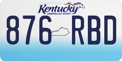 KY license plate 876RBD