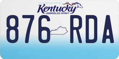 KY license plate 876RDA