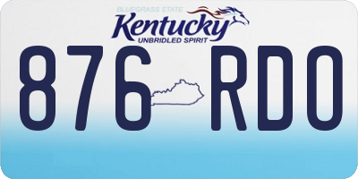 KY license plate 876RDO