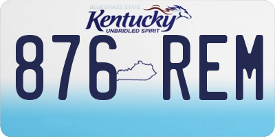 KY license plate 876REM