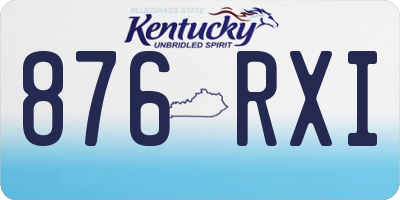 KY license plate 876RXI
