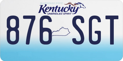 KY license plate 876SGT