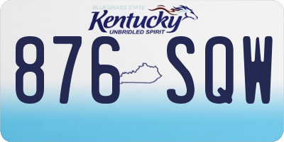 KY license plate 876SQW