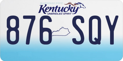 KY license plate 876SQY