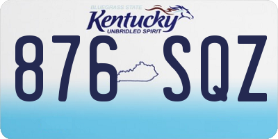 KY license plate 876SQZ