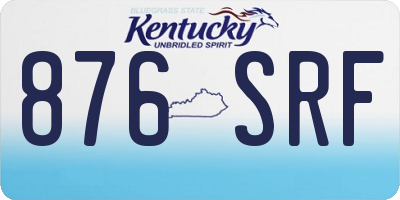 KY license plate 876SRF