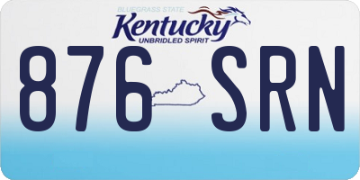 KY license plate 876SRN