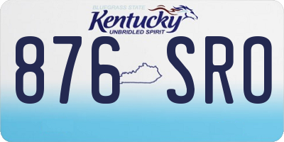 KY license plate 876SRO