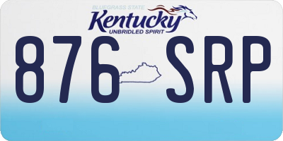 KY license plate 876SRP