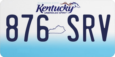 KY license plate 876SRV