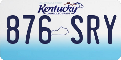 KY license plate 876SRY