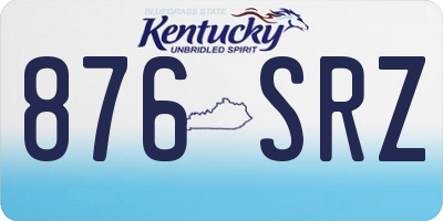 KY license plate 876SRZ