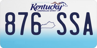 KY license plate 876SSA
