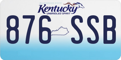 KY license plate 876SSB