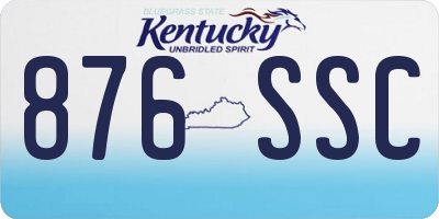 KY license plate 876SSC