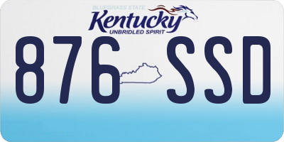 KY license plate 876SSD