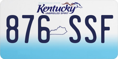 KY license plate 876SSF