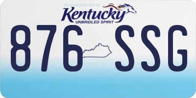 KY license plate 876SSG