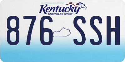 KY license plate 876SSH