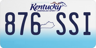 KY license plate 876SSI