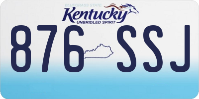 KY license plate 876SSJ