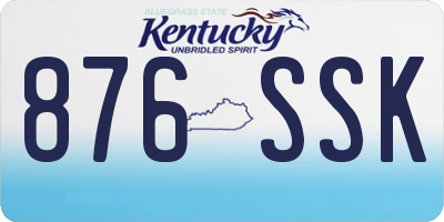 KY license plate 876SSK